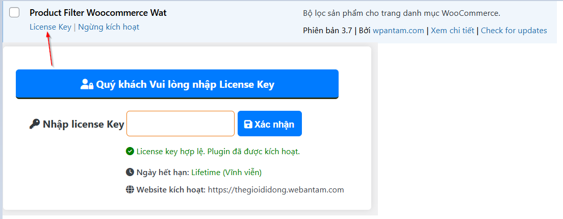 Kích hoạt license key